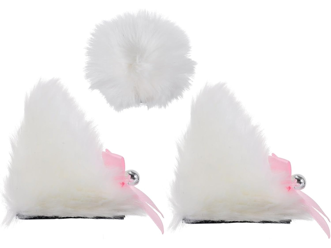 Decoração De Capacete Com Orelhas E Rabo Gato Pelúcia-personalize Atraia A Atenção Quem Passa.