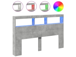 Headboard Cabinet, Headboard Cabinets Vidaxl Cinzeto Madeira Processada (160 X 17 X 102 Cm)