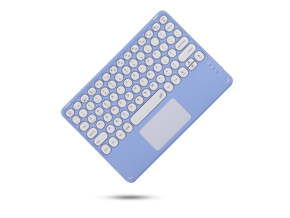 Teclado HEXINYIGJLY Bluetooth para Ipad 10" Silencioso, Teclas Redondas, Touchpad Integrado, Desmontável Roxo claro