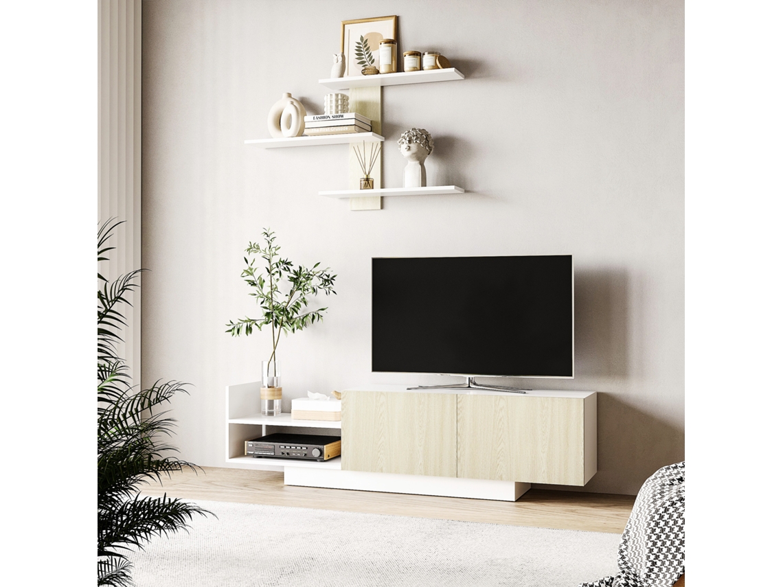 Suportes Mesa E De Estar Prateleira Parede 95 Natural Tv Da Sala 5x40 Cm 5x16x60 150x31