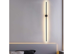 Nettlife Aplique De Parede Led 100cm Preto, Candeeiro Design Moderno Branco Quente 3000k, Iluminação Indireta Para Sala Quarto Corredor Escadas