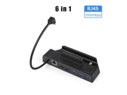 Estação De Ancoragem Bestvite 6 Em 1 Suporte Usb C Para Rj45 Ethernet 4k 60hz Hdmi Compatível Com Vapor Dec Preto