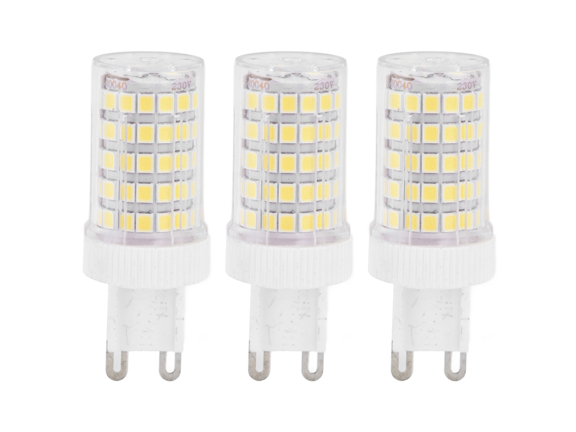 Conjunto de 3 Lâmpadas Led G9 2835 de 10w e 1000lm com Ângulo de 360° e Revestimento Cerâmico para CHABERLU