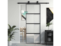 Vidaxl Porta Deslizante 76x205 Cm Vidro Temperado E Alumínio Preto