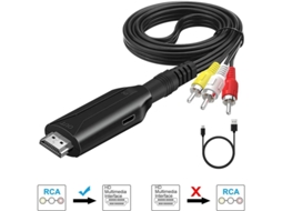 1080p Rca Av Composite Cvbs Para Hdmi Adaptador Conversor Compat Ps3, Xbox, N64, Stb, Vhs/vcr, Dvd Pal/ntsc, Plug Play Bestvite