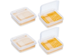 Conjunto De 4 Recipientes Para Armazenamento, 9,9 Cm, Com Tampa, Para Queijo, Adequado A Geladeira