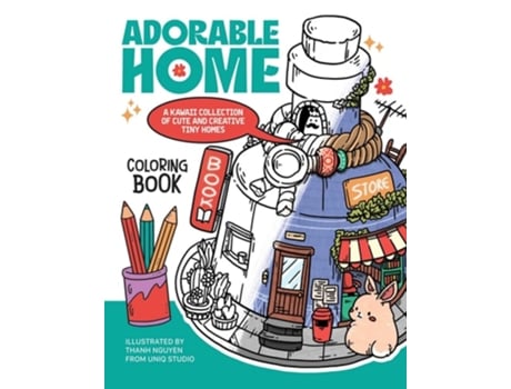 Livro Adorable Home Coloring Book de Thanh Nguyen (Inglês)