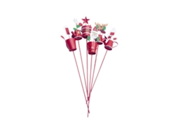 Conjunto de 6 Decorativas Caçadeiras Natal com Pai Natal de Ferro LAXISCREED