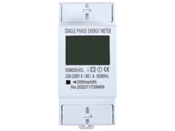 Medidor de consumo de energia de 80 A, monofásico, 2 fios, LCD, digital, montagem em trilho DIN, kWh, AC 220 V, com luz brilhante.