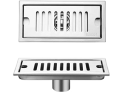 Ralo de Piso Linear em Aço Inoxidável 304 com Filtro Duplo para Banheiro, Cozinha e Piscina, 20 50cm AQUAFORGE (10cm X 20cm)
