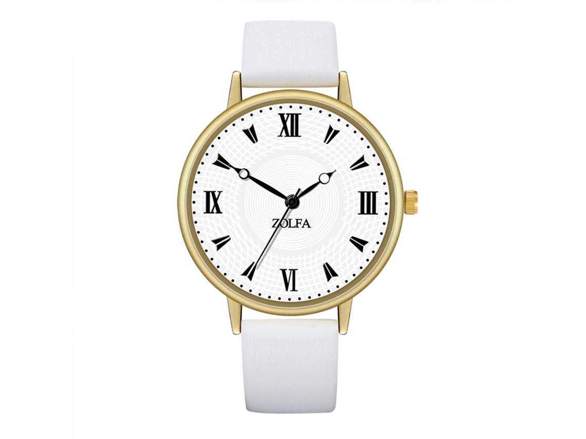 Reloj De Pareja De Cuero Pu Con Movimiento De Cuarzo Dial Analógico Blanco
