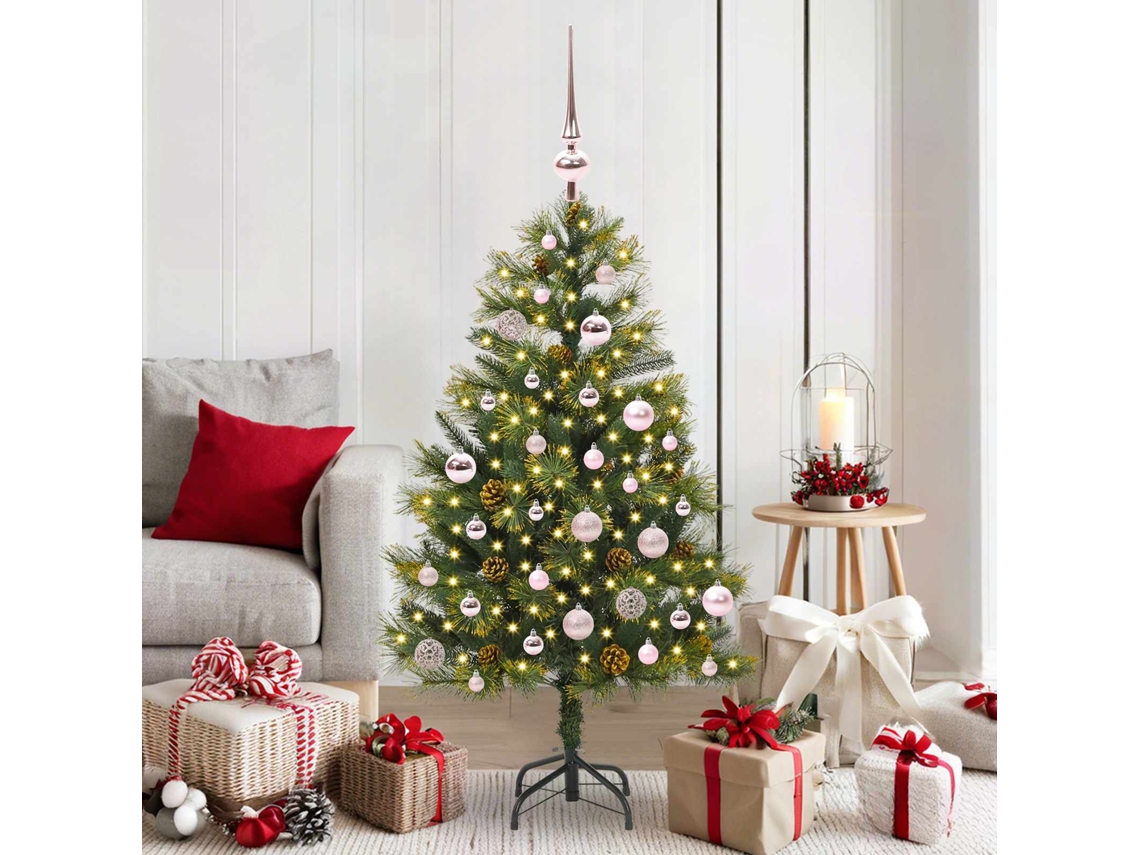 Vidaxl Árvore De Natal Artificial Articulada Com Cones Verde 150 Cm