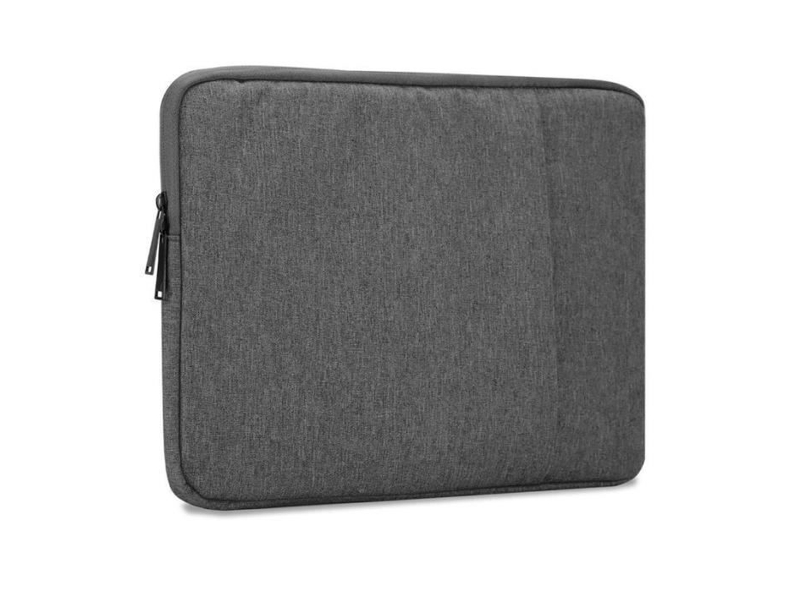 Bolsa Protetora De Tecido Com Forro De Veludo Para Laptop E Tablet De 14 Polegadas Em Cinza Escuro Brilvibera