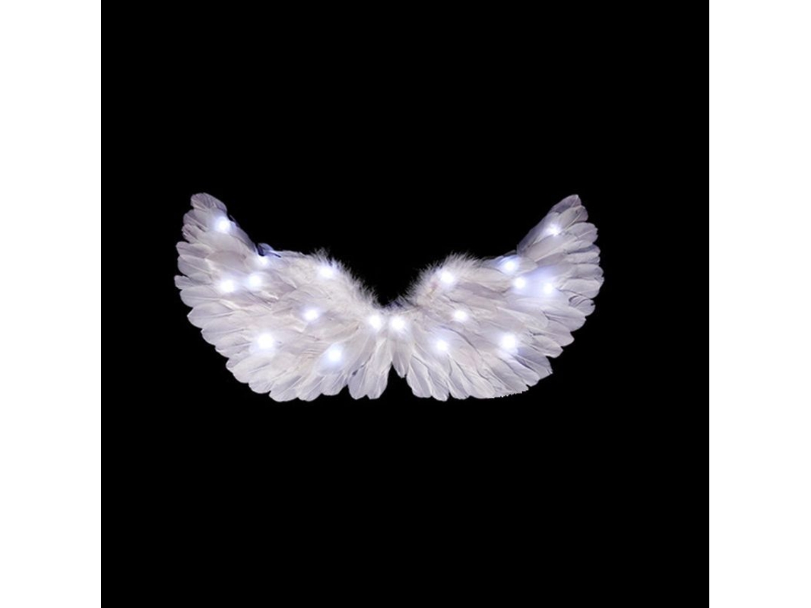 Disfraz Asas de Ángel Fasst, Luz LED, Auréolas, para Fiestas, Adultos y Niños