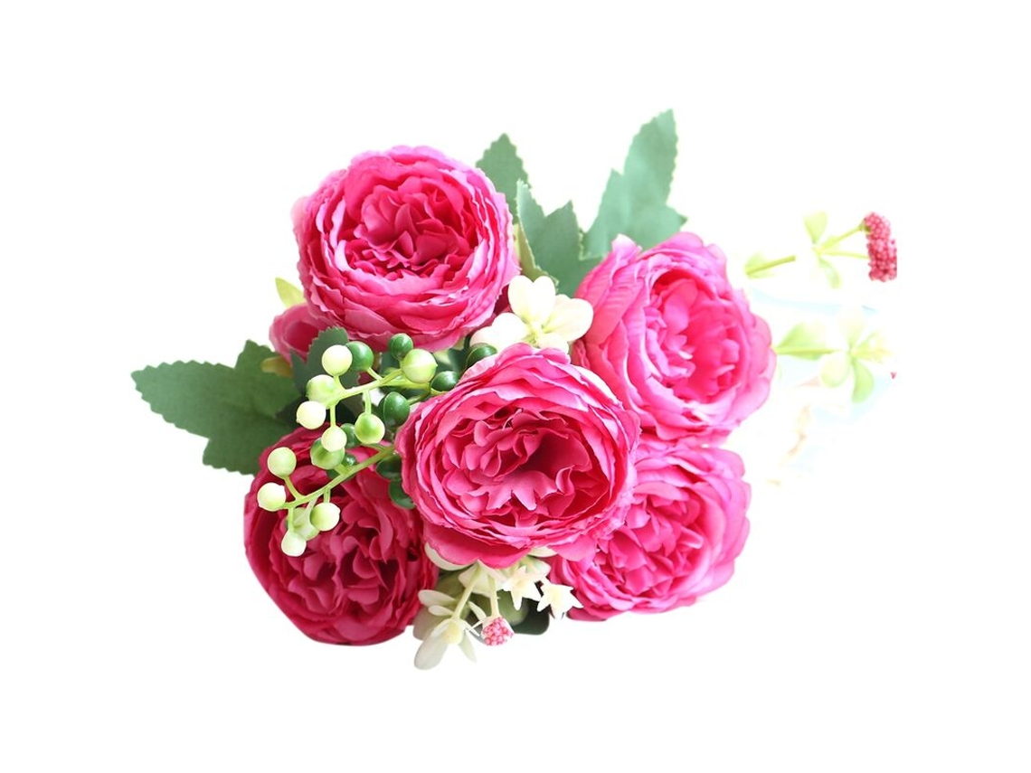 Peônias Artificiais, Decoração de Quarto, Decoração de Casa, Decoração de Casamento, Conjunto Decorativo com 2 Unidades Vermelhas AQUAFORGE