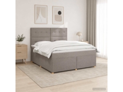 Vidaxl Cama Box Spring Com Colchão Cinzento-acastanhado 160 X 200 Cm