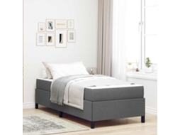 Vidaxl Cama Box com Colchão Cinza Escuro 90 X 190 Cm Tecido
