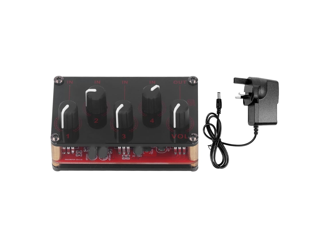 Mini Mixer Estéreo 4 Canais para Estúdio, Bares, Clubs, Vermelho S/MARCA