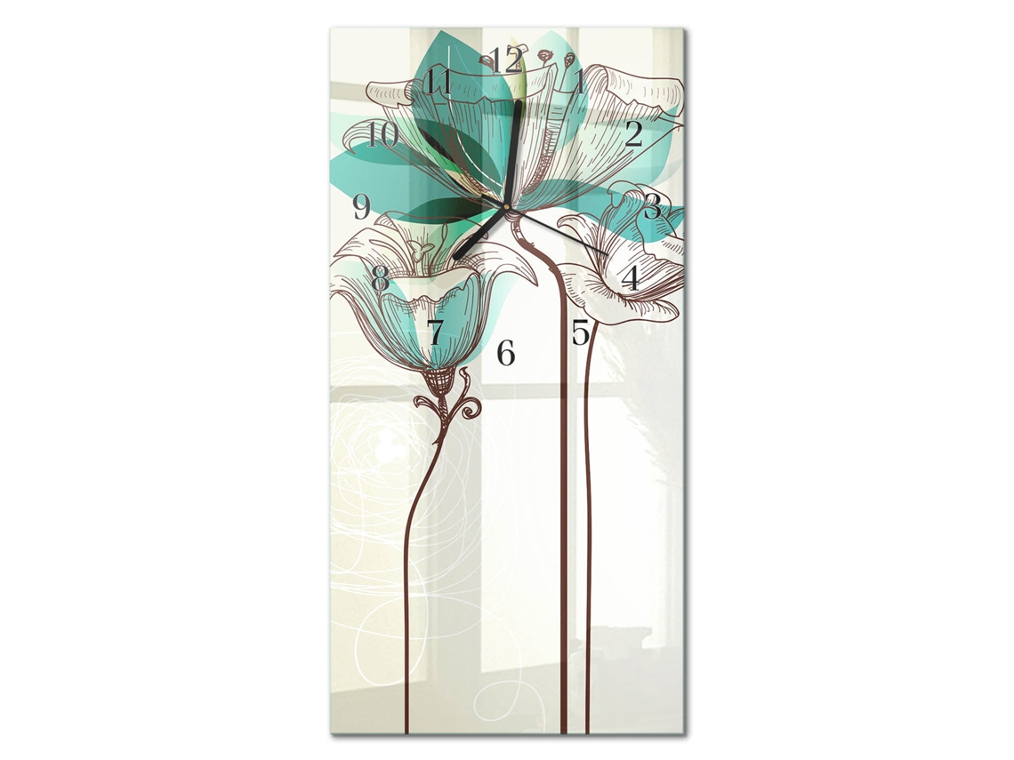 Relógio De Parede De Vidro Multicolor Espelharte (30x60 Cm)