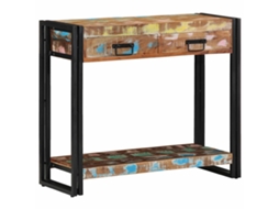 Vidaxl Aparador Multicolor 90 X 33 X 75 Cm Madeira Reforçada Sólida
