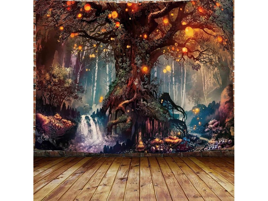 Tapeçaria Árvore da Vida da Floresta Mágica, Estilo Psicodélico, para Decoração de Quarto (2025)
