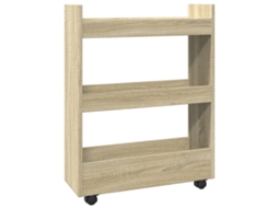 Narrow Storage Trolley, Narrow Storage Trolleys Vidaxl Marrom Madeira Processada (n/a)