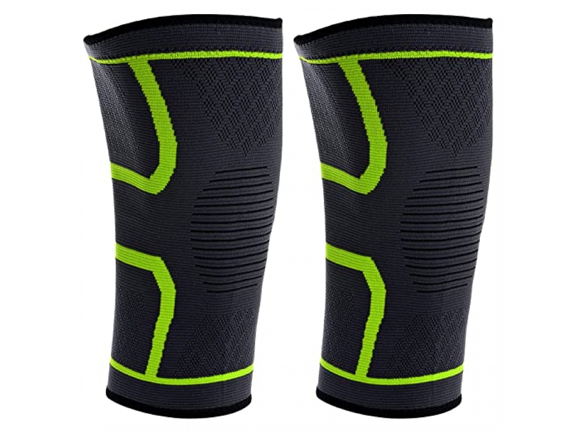 Joelheiras, 1 par de compressão antiderrapantes para corrida, ciclismo, basquete, voleibol AQUAFORGE