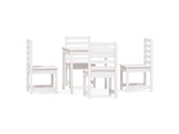 Conjunto de 5 Jantar para Jardim Madeira de Pinho Maciça Branco MAISON EXCLUSIVE (90x200 cm)