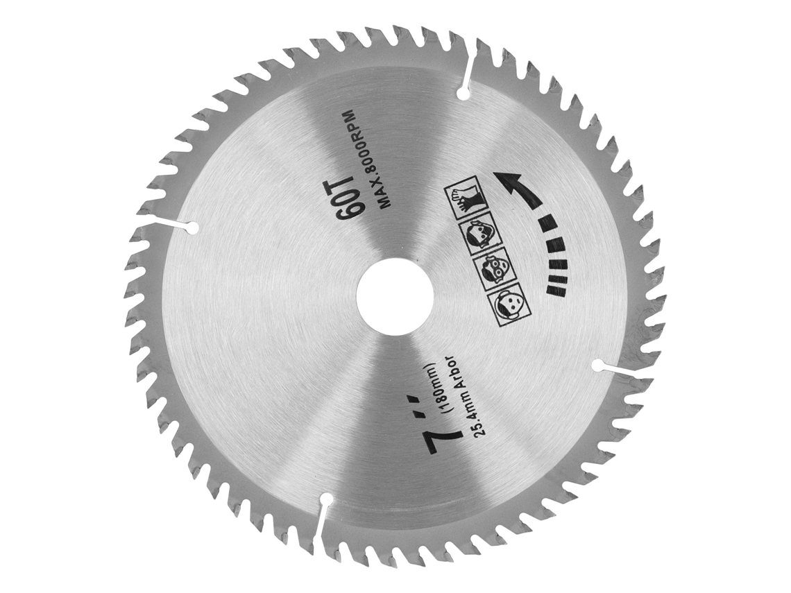 Disco de serra circular 7x60t 180mm para corte de madeira, acessório para corte de madeira.