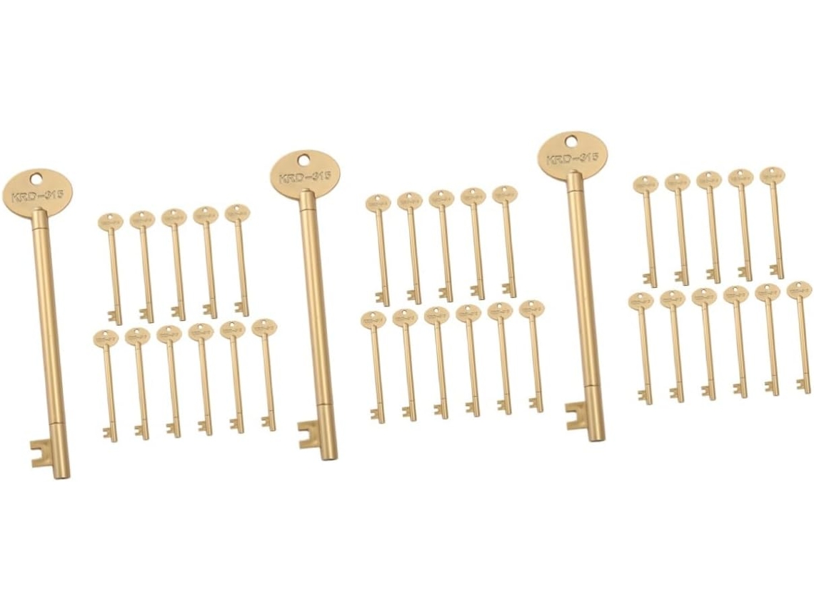 Conjunto De 36 Canetas Em Gel Formato Chave, Instrumentos Escrita