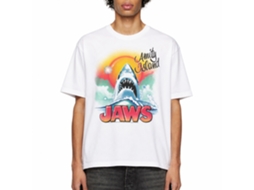 Rockinstone Jaws Movie Beachy Airbush White Adult T-shirt Size:xl