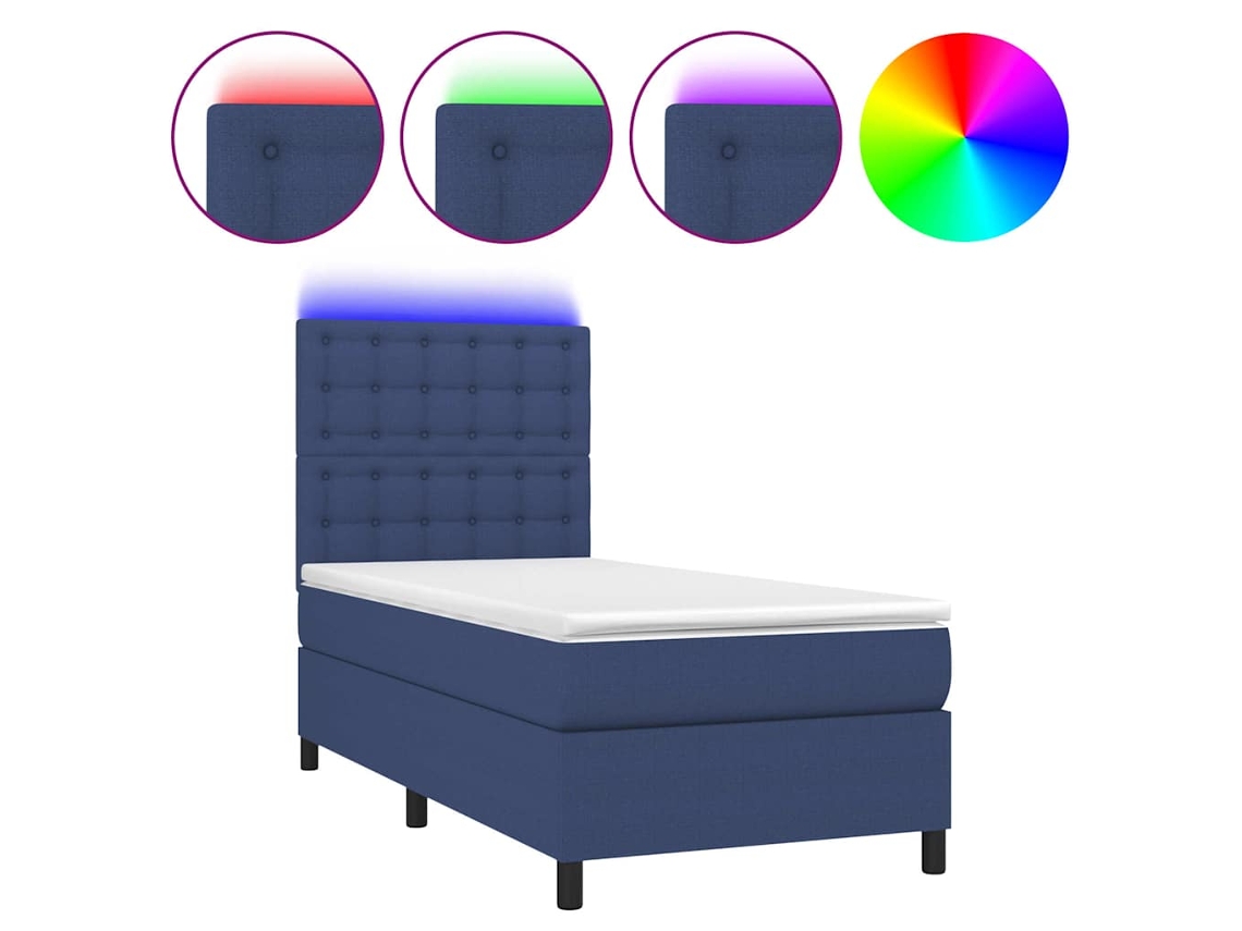 Box Spring Bed, Box Spring Beds Vidaxl Azul Tecido (80 X 200 Cm)