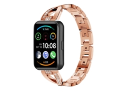 Bracelete Pulseira Aço Luxury para Huawei Watch Fit 2 Rosa Dourado
