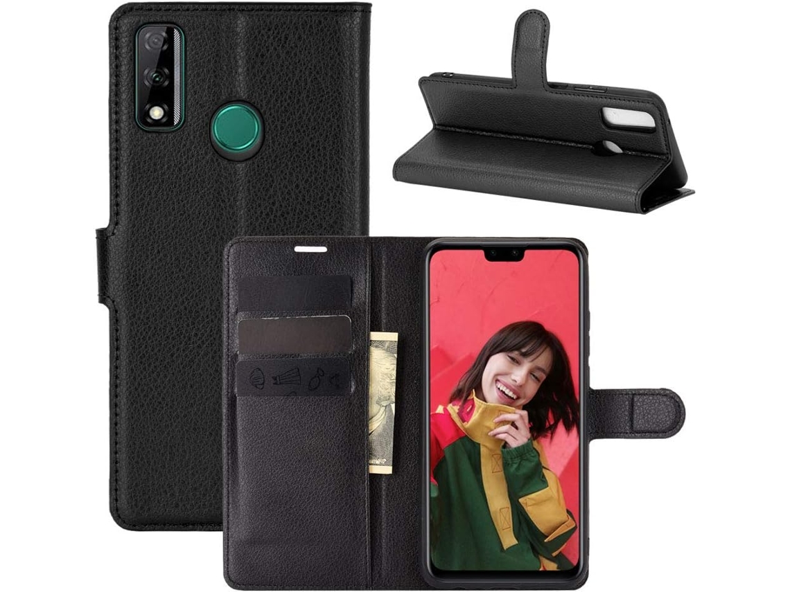 Capa Fólio Lichia Fecho para Huawei Y8S 6,5 HONGWE. Pele Sintética Magnética Preto