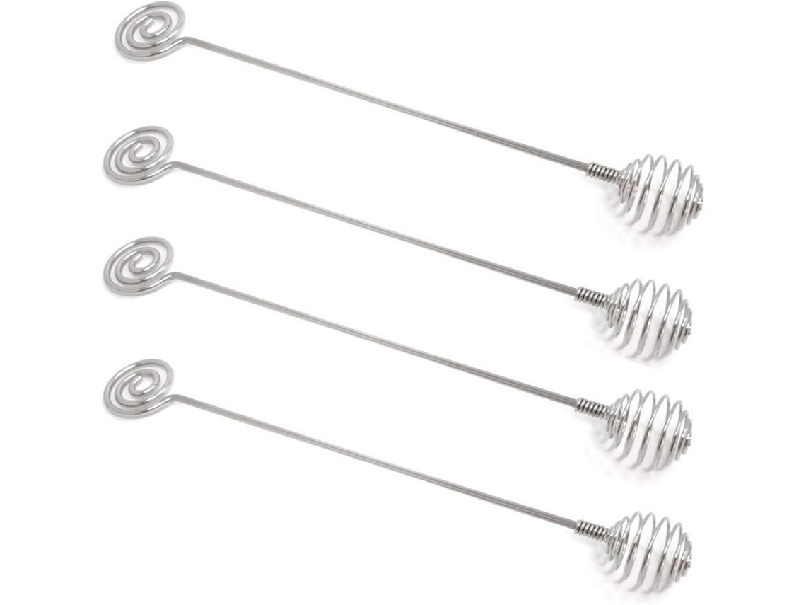 Conjunto de 4 colheres de aço inoxidável 304 para misturar, comprimento 21 cm.
