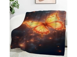 Manta Borboleta Inseto 100x130 Cm Multifuncional Macia e Aconchegante em Flanela para Cama Escritório Cochilo