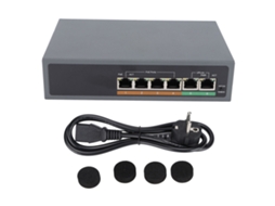 Aetheria switch Poe 6 Portas Ieee802.3af/at 100mbps Sem Ventilador Compacto para Ponto de Acesso
