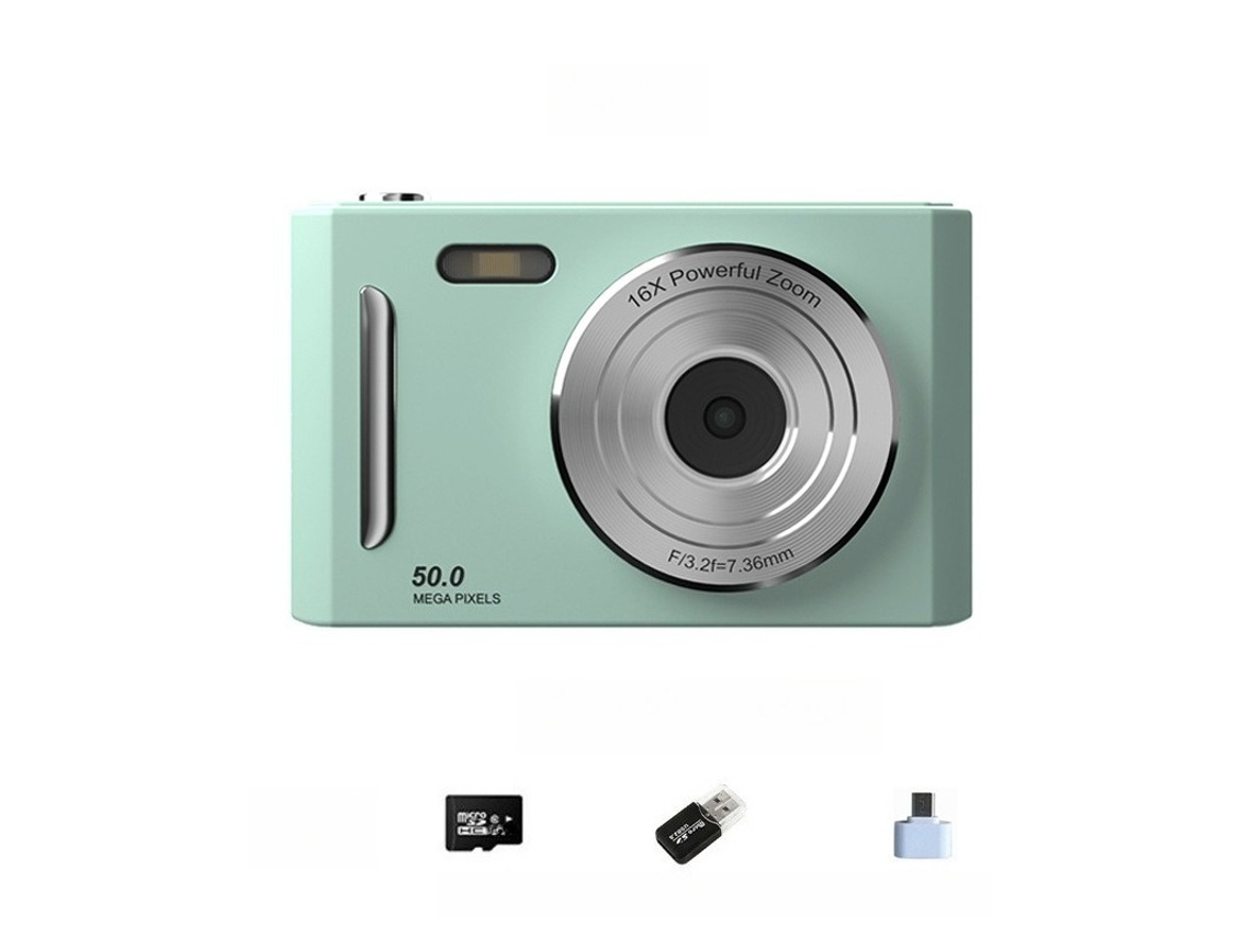 Câmara Digital Tela Ips De 2,4 Polegadas, Zoom De 8x Com Luz De Preenchimento (cartão Verde De 64 Gb) Cuich