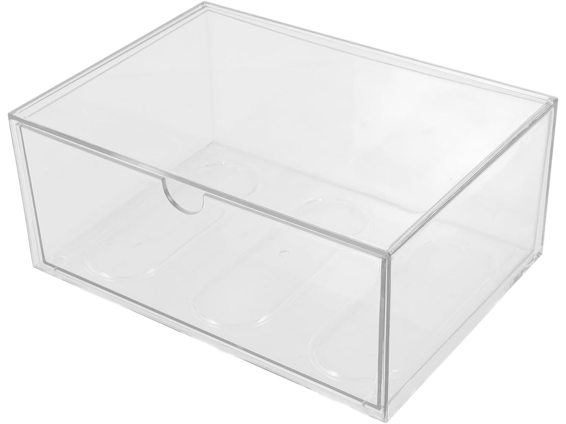 Caixa Organizadora de Mesa Amosfun Pet com Gavetas Transparentes, Design Simples e Compacto, Ideal para Organi