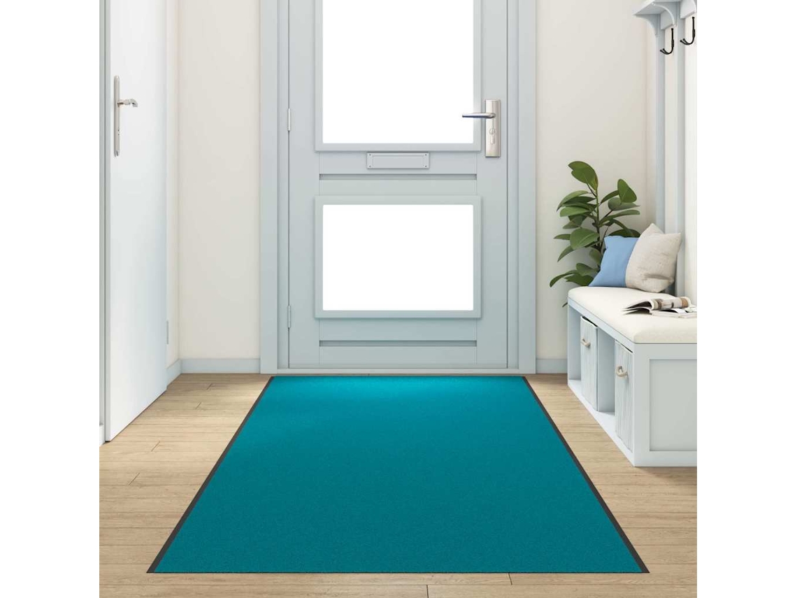 Vidaxl Tapete De Entrada Ciano E Preto 120 X 400 Cm Poliamida E Pvc