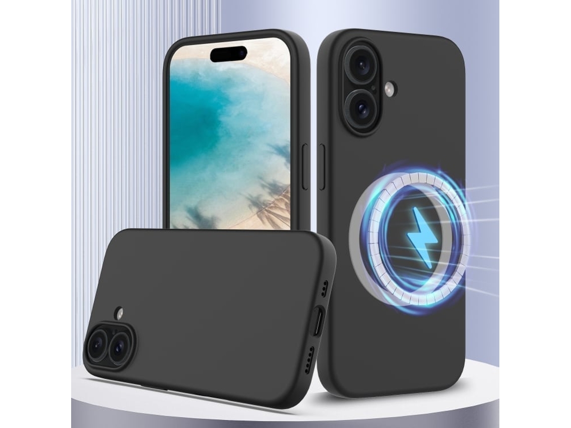 Capa De Silicone Com Magsafe Para Iphone 16 Plus - À Prova De Choque E Resistente A Quedas
