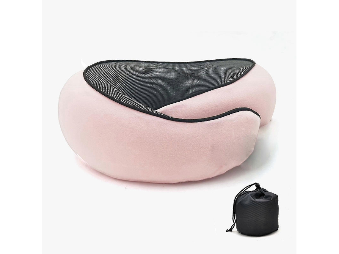 Travesseiro De Viagem Para Pescoço Em Espuma Viscoelástica Com Centro Gel Conforto E Suporte Máximos, Rosa. Aquaforge