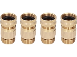 Conjunto De 4 Conexões Mangueira Latão Reforçadas, Conectores Rápidos