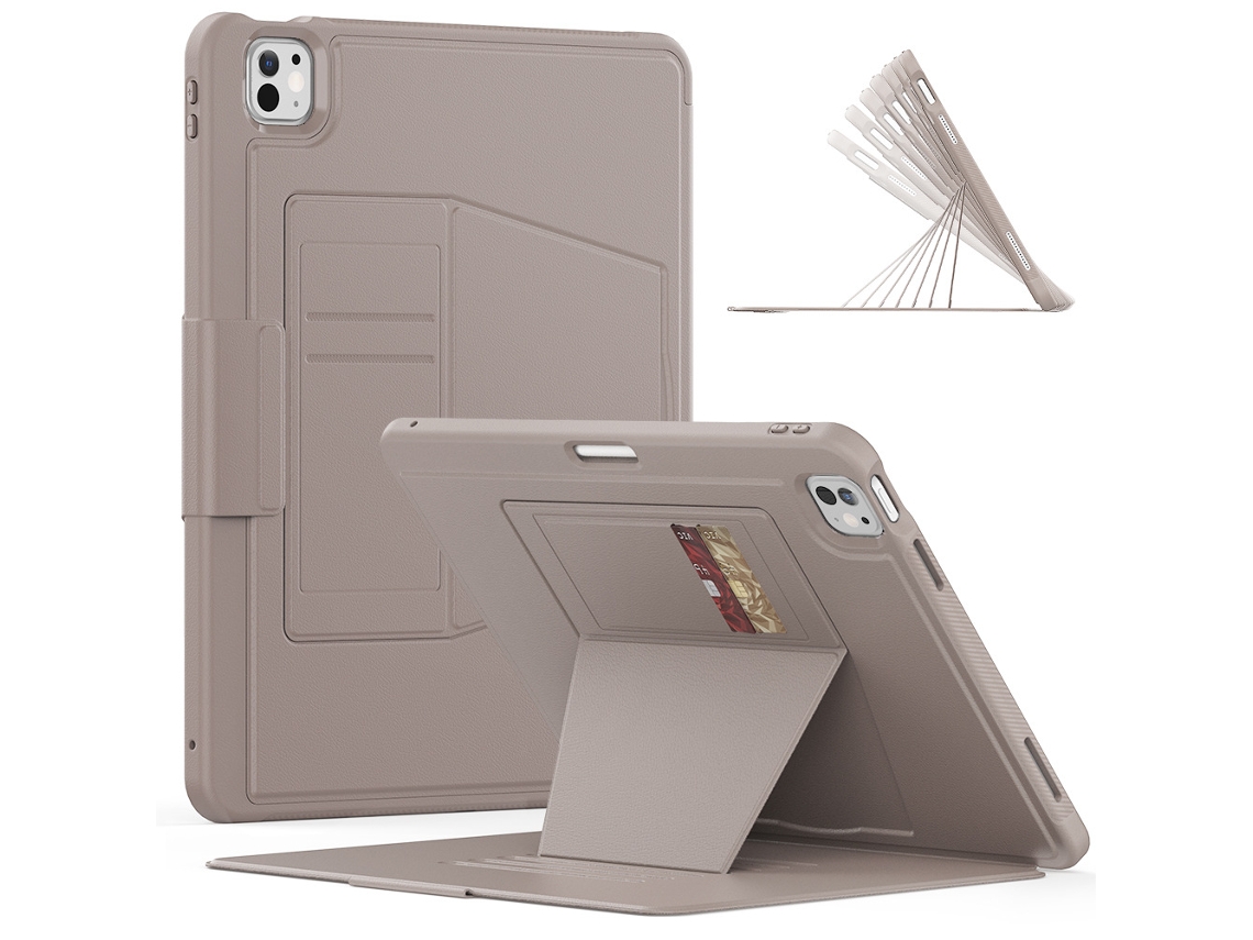 Capa para Ipad Pro13 2024 Adsorção Multifuncional com Ranhura para Caneta Ouro Rosa XIAOMOYU (m4)