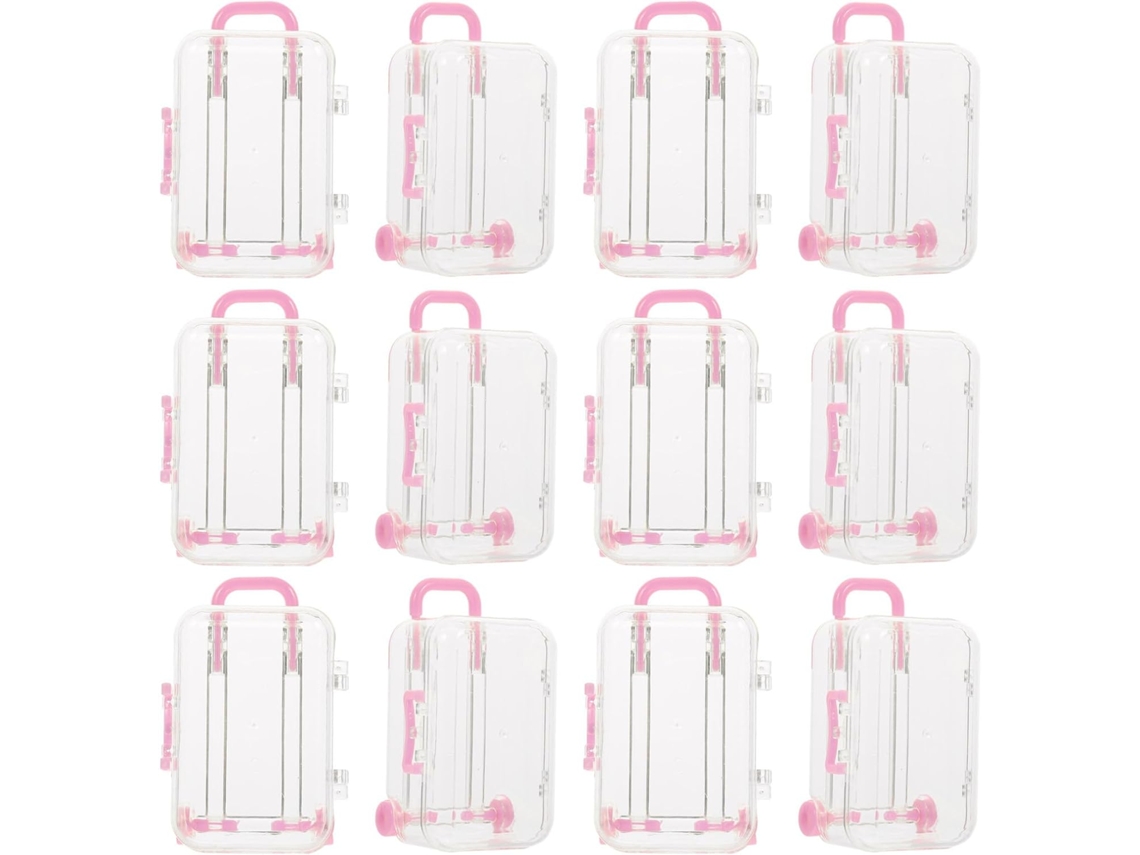 Yardenfun Conjunto De 12-caixas Transparentes Para Doces, Design Criativo Em Formato De Mala, Pequenas Caixas De