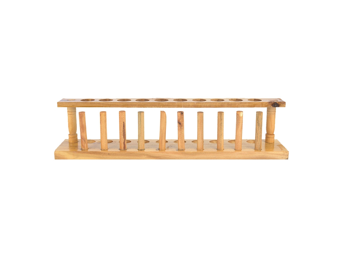 Portavasos de Madera Duradero 10 Agujeros para Tubos de Ensayo Herramienta de Laboratorio Químico