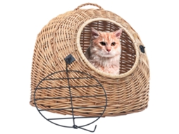 Vidaxl Transportadora P/ Gatos 60x45x45 Cm Salgueiro Natural