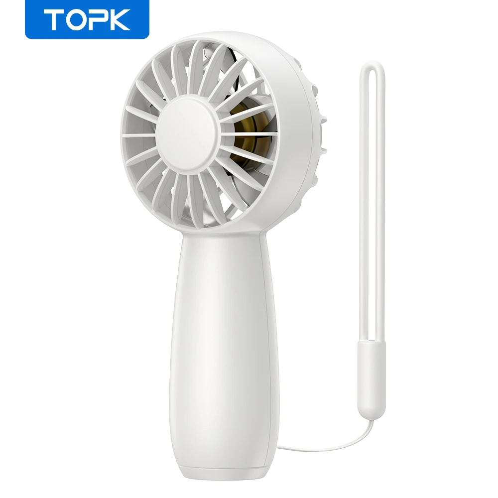 (branco 1800mah) Mini Ventilador Portátil Recarregável Via Usb De 1800mah
