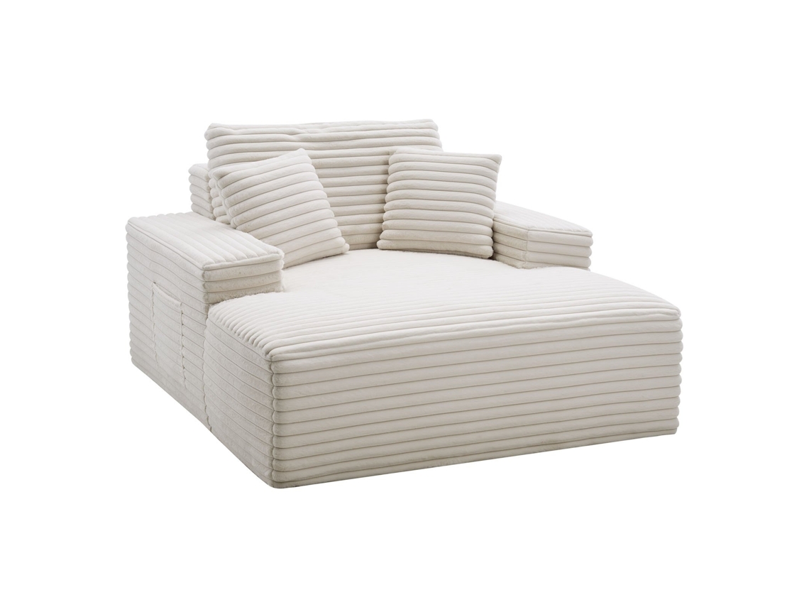 Sofá Cama De Chão Acolchoado 138cm Com Almofadas E Braços Largos - Conforto E Estilo Para Sala De Estar Tekmaquinas