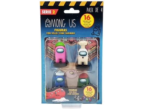 Among Us Pack Serie 2 Con 4 Figuras De Tripulantes Con Sellos De Bizak Bizakp22